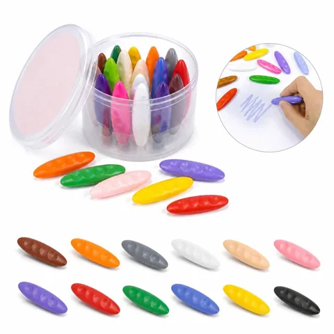 Eco-Friendly Non-Messy Peanut Crayons 12-Pack in Bucket 2