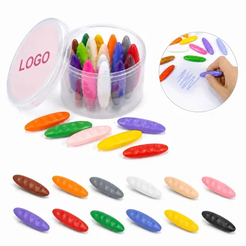 Eco-Friendly Non-Messy Peanut Crayons 12-Pack in Bucket