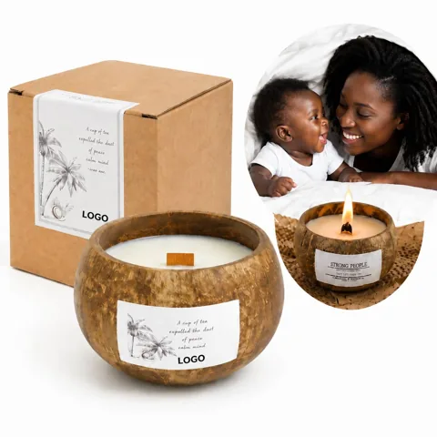 Soy Coconut Aroma Candles in Natural Coconut Shell