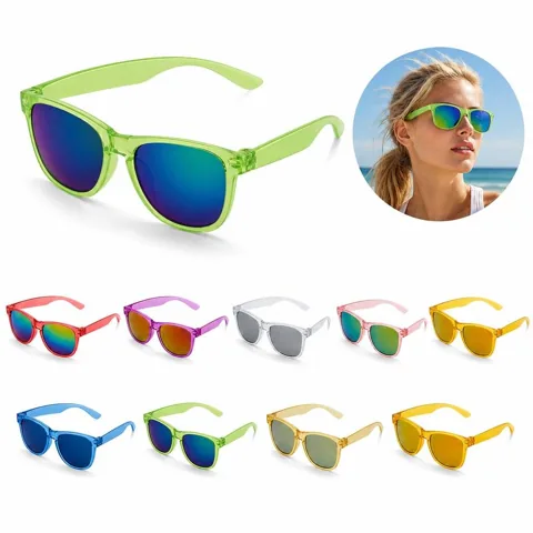 UV400 Mirrored Sunglasses Clear Frame Glare Protection 2