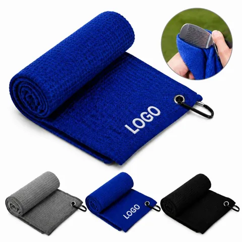 Microfiber Golf Towel with Carabiner Clip, High Absorbency