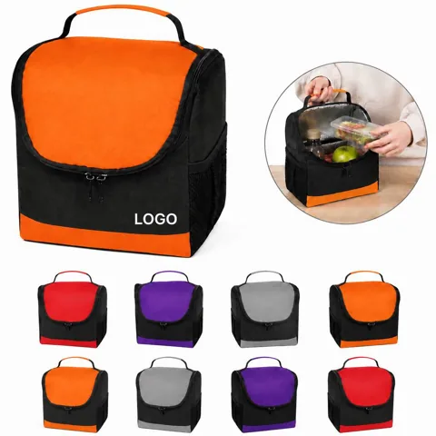 Insulated Non-Woven Lunch Cooler Bag with Zipper Closure 1
