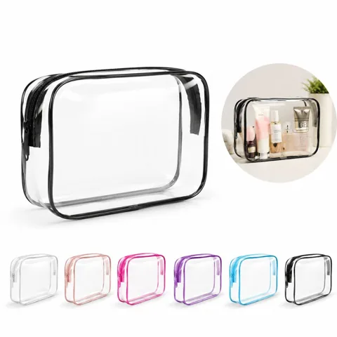 Clear PVC Travel Cosmetic Bag with Secure Zippers 2