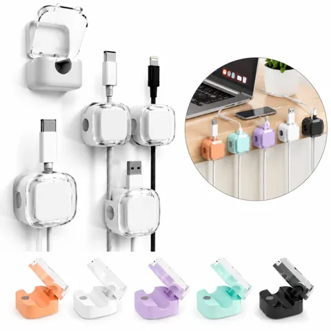 ABS Magnetic Cable Clip Organizer for Desk & Travel 2