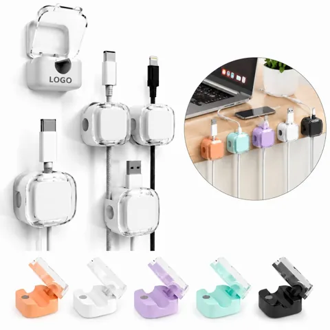 ABS Magnetic Cable Clip Organizer for Desk & Travel