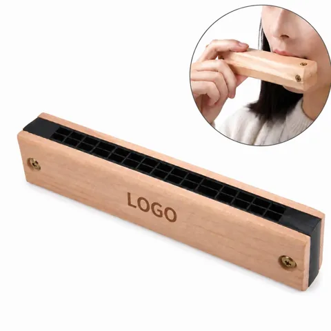 Customizable Wooden Harmonica for Beginners & Players