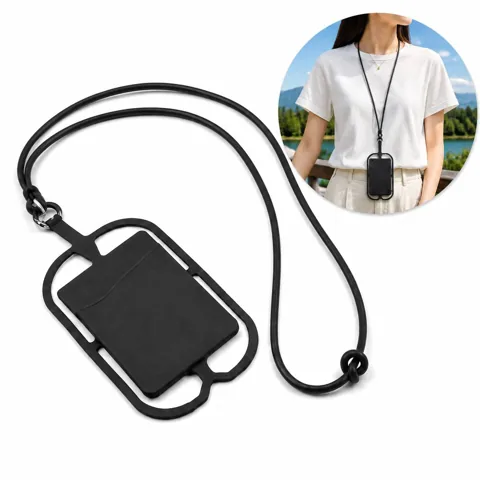 Silicone Lanyard Phone Wallet with Card Slots 2