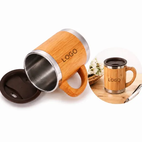 Bamboo Insulated 10oz Stainless Steel Coffee Travel Mug