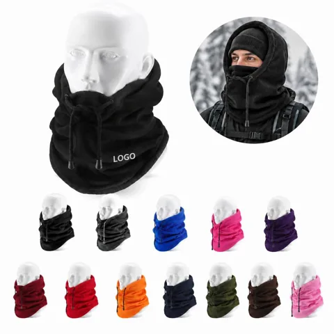 Men's Windproof Fleece Beanie Scarf for Winter Outdoor