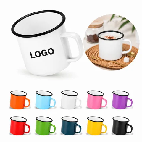 Steel Enamel Campfire Mug 12 oz, Chip-Resistant for Outdoor