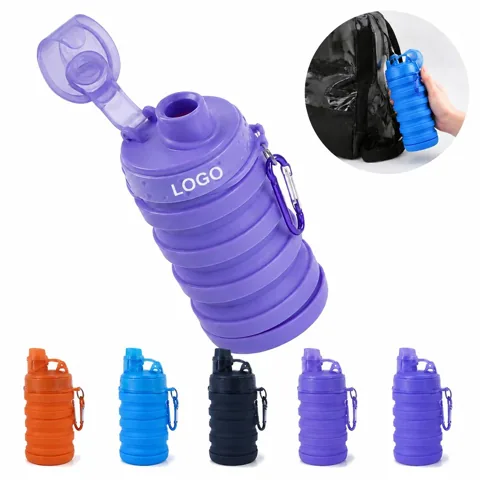 17 oz Collapsible Silicone Water Bottle for Travel & Hiking