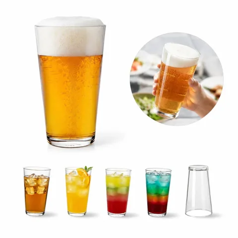 16 oz V-Shaped Wide Mouth Pint Glass for Beer 2