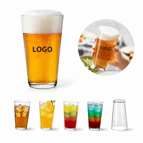 16 oz V-Shaped Wide Mouth Pint Glass for Beer