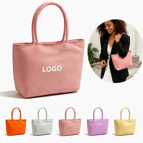 Mini Pastel Candy Tote Bag with Zip Closure