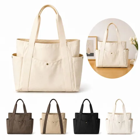 Extra Large Canvas Boat Tote Bag with Reinforced Stitching 2