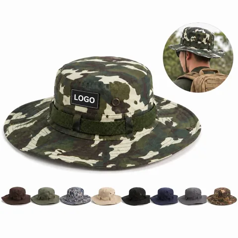 Foldable Nylon Boonie Hat with Wide Brim for Sun Protection