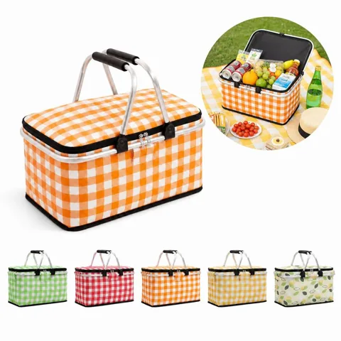 Collapsible Insulated Picnic Basket for Outdoor Dining and More 2