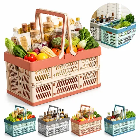 Foldable Picnic Basket with Sturdy Handles for Outdoor 2