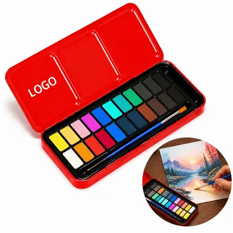 24 Colors Watercolor Paint Set, Portable Palette for Everyday Use