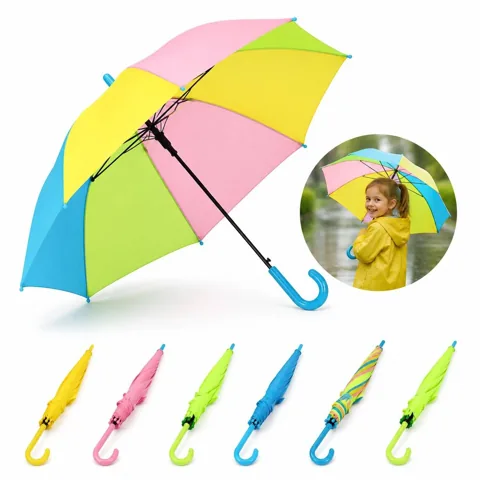 Kids 8-Rib Straight Umbrella for Rain, Sturdy Design 2