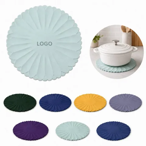 Floral Silicone Placemat L Size Heat Resistant Multi-Color