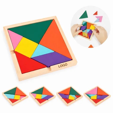 Wooden Tangram Puzzle Set - Educational Geometry Toy for Everyday Use