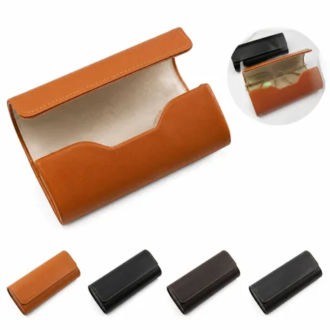 Magnetic PU Leather Eyeglass Case with Soft Lining 2