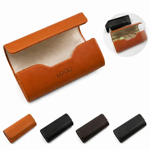 Magnetic PU Leather Eyeglass Case with Soft Lining