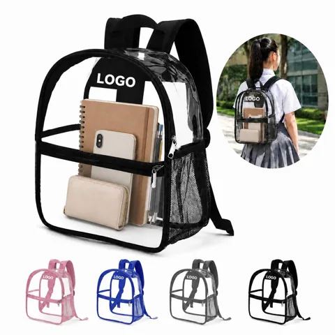 Heavy Duty Clear PVC Backpack for Travel, Work, and School