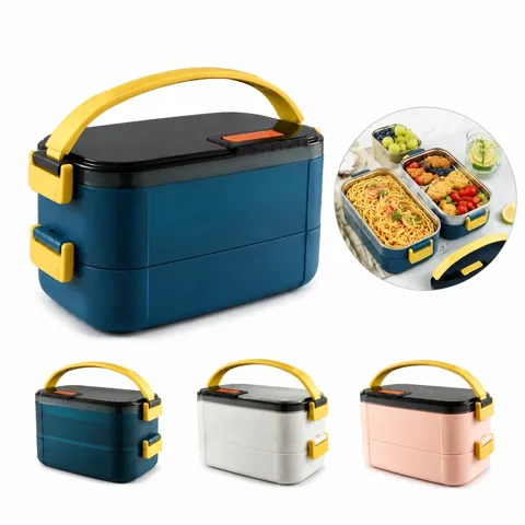Stainless Steel Insulated Lunch Box Large Capacity Double 2