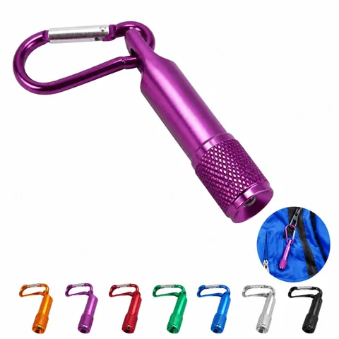 Mini Aluminum LED Keychain Flashlight with Push Button 2