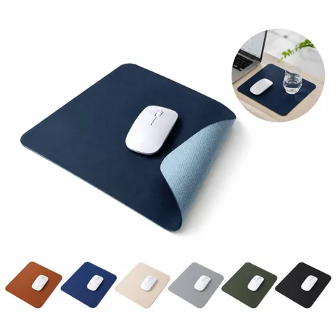 PU Stitched Leather Mousepad with Non-Slip Rubber Base 2