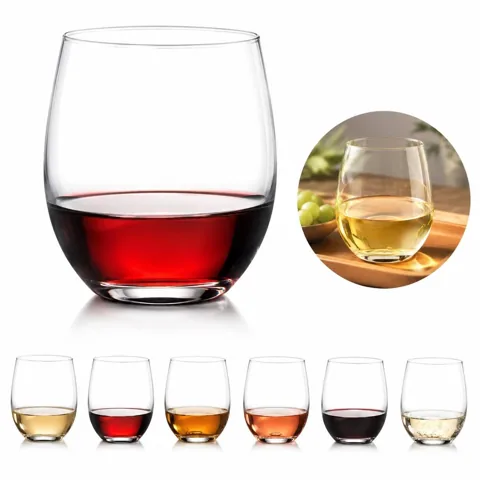 15 oz Crystal Stemless Tumbler, Seamless Wine Glass 2
