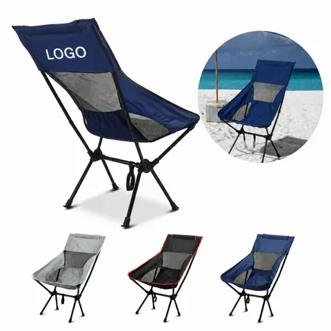 Portable Folding Camping Chair with Cup Holder, Steel Frame