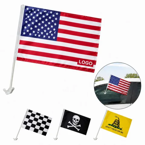 Custom 18x12 vehicle-mounted flag with Secure Clip