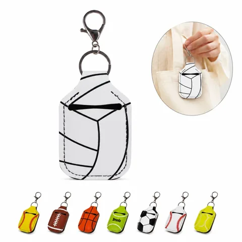 Baseball Basketball Hand Sanitizer Holder Keychain for Bags 2