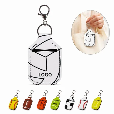Baseball Basketball Hand Sanitizer Holder Keychain for Bags