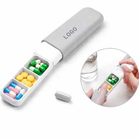 Mini Travel Pill Organizer with 4 Daily Compartments for Everyday Use