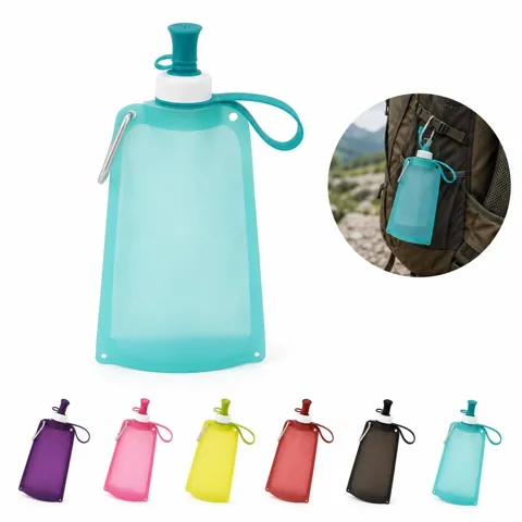 Rollable Silicone Water Bottle with Carabiner, Leak-Proof 2
