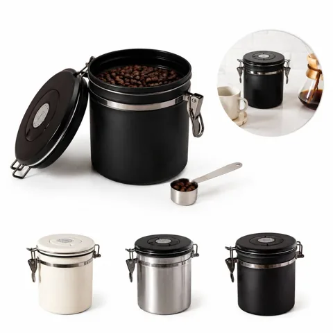 Airtight Coffee Canister with Date Dial and Scoop 2