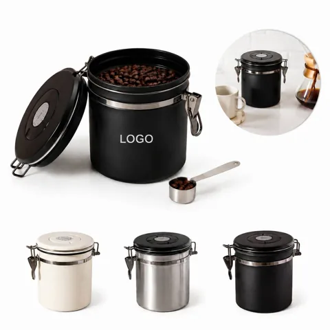 Airtight Coffee Canister with Date Dial and Scoop