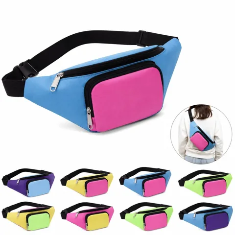 URBAN EDGE Tri-Tone Color-Block Oxford Fanny Pack with Added Functionality 2