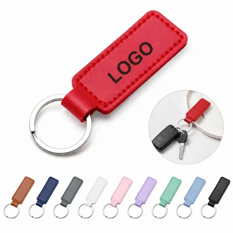 Retro PU Leather Key Ring with Sturdy Metal Clasp 1