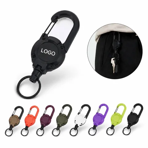 Retractable Keychain Carabiner for Camping EDC Gear Holder