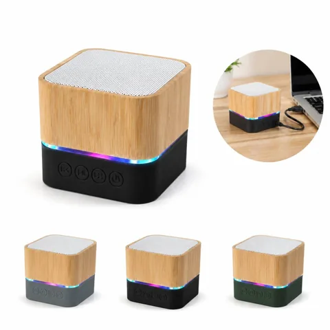 Eco-Friendly Bamboo Portable Wireless Speaker with Added Functionality 2