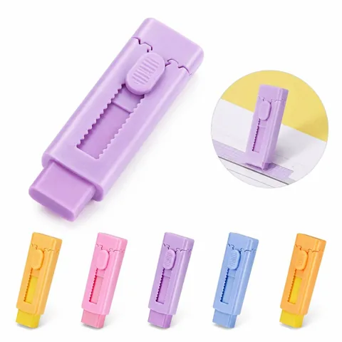 Retractable Plastic Eraser with Sliding Mechanism for Clean 2