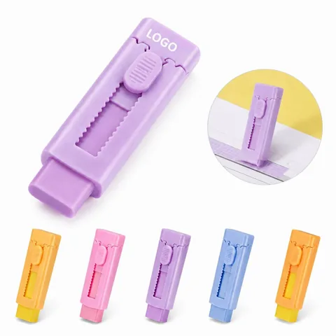 Retractable Plastic Eraser with Sliding Mechanism for Clean