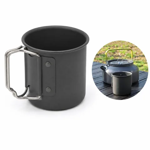 300ml Foldable Handle Aluminum Double-Wall Insulated Coffee 2