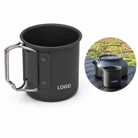 300ml Foldable Handle Aluminum Double-Wall Insulated Coffee