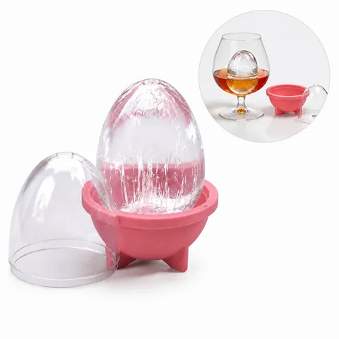 Egg-Shaped Silicone Ice Mold with Lids, 4-Pack for Fun Ice 2
